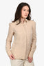 Altuzarra Beige Linen Button Up Blouse Size 36