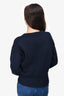 Ami Navy/Red Logo Embroidered Cropped Sweater Size M