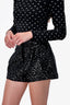Maje Black Velvet Sequin Embellished Shorts Size 36