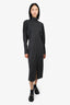 Isabel Marant Grey Wool Long Sleeve Midi Dress Size 40