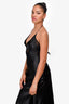 Grace Loves Lace Black Satin/Lace Maxi Dress Size XS