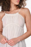 Vera Wang Cream Silk Mesh Mini Dress Size S