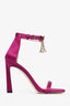 Stuart Weitzman Purple Satin Crystal Embellished Sandal Heels Size 35.5
