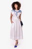 Ulla Johnson White Cotton Embroidered Poplin Midi Dress Size 2