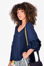 See By Chloe Navy Silk Ruffle Sleeve Blouse Size 40