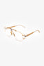 Celine Gold Rimless Aviator Sunglasses