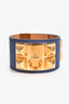 Hermes Blue Leather Collier de Chien Bracelet