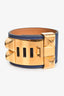 Hermes Blue Leather Collier de Chien Bracelet