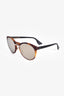 Christian Dior Brown Matte Tortoise Shell Reflective Sunglasses