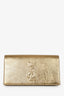 Saint Laurent 2016 Gold Metallic Leather 'Belle Du Jour' Clutch