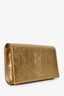 Saint Laurent 2016 Gold Metallic Leather 'Belle Du Jour' Clutch