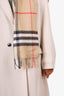Burberry Beige Nova Check Cashmere Tartan Scarf with 'SK' InitIals