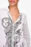 Etro White Cotton Bead Embroidery Button-Up Shirt Size 42 IT