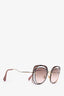 Miu Miu Pink Frameless Cutout Sunglasses