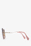 Miu Miu Pink Frameless Cutout Sunglasses