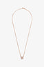 Hermès Rose Gold Tone/Taupe Enamel Mini Pop H Necklace