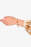 Louis Vuitton Gold Toned Crystal Set Cube Bracelet