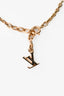 Louis Vuitton Gold Toned Crystal Set Cube Bracelet