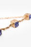 Louis Vuitton Gold Toned Crystal Set Cube Bracelet