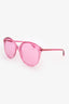 Gucci Pink Frame Round Sunglasses