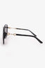 Gucci Black Frame Horsebit Round Sunglasses
