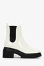 Stuart Weitzman Bottines Chelsea à semelle épaisse en cuir verni blanc Taille 38,5
