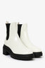 Stuart Weitzman Bottines Chelsea à semelle épaisse en cuir verni blanc Taille 38,5