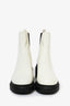 Stuart Weitzman Bottines Chelsea à semelle épaisse en cuir verni blanc Taille 38,5