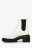 Stuart Weitzman Bottines Chelsea à semelle épaisse en cuir verni blanc Taille 38,5