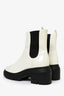 Stuart Weitzman Bottines Chelsea à semelle épaisse en cuir verni blanc Taille 38,5