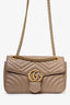Gucci Taupe Leather Small Marmont Shoulder Bag