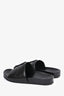 Saint Laurent Black Leather 'Joan' Slides Size 36
