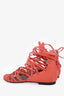 Pierre Balmain Orange Suede Strappy Sandals Size 39