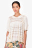 Simone Rocha SS23 Cream Eyelet Bow Detail Blouse Size L