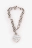 Tiffany & Co Sterling Silver Chain Link Heart Pendant Bracelet