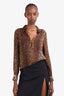 Haute Hippie Leopard Print Silk Shirt Size S