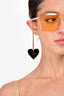 Gucci Gold-Tone Framed Heart Shape Charm Embellished Sunglasses