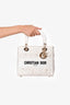 Christian Dior 2023 White Lace Floral Medium D-Lite Top Handle with Strap