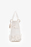 Christian Dior 2023 White Lace Floral Medium D-Lite Top Handle with Strap