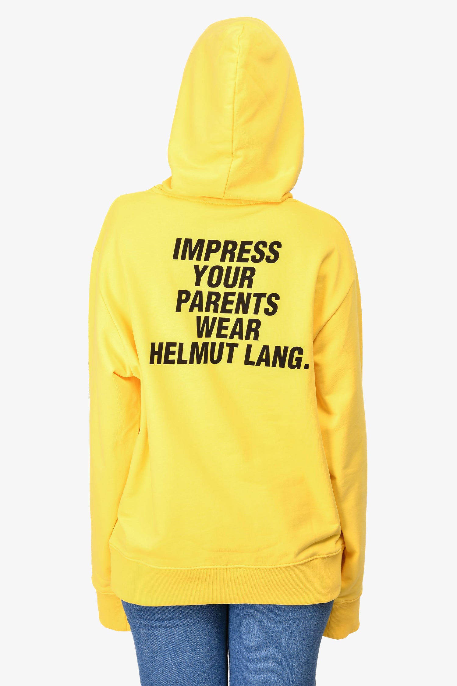 Helmut Lang Yellow Printed Hoodie Size L – Mine Yours
