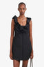 Giamba Black Ruffle Sleeveless Mini Dress Size XS