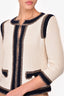 St. John Navy Blue/Cream Knit Jacket Size 4