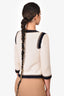 St. John Navy Blue/Cream Knit Jacket Size 4