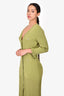 Sandro Green Ribbed Ruffle Maxi Dress Size 40