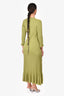 Sandro Green Ribbed Ruffle Maxi Dress Size 40