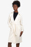 Theory White Belted Trench Coat Size S