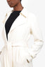 Theory White Belted Trench Coat Size S