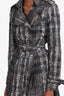 Burberry Black/White Belted Trench Coat Size 10