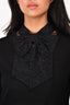Sandro Black Wool Lace Bow Detail Long Sleeve Sweater Size 1