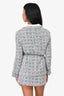 Maje White/Navy Blue Tweed Blazer + Shorts Size 38 Set